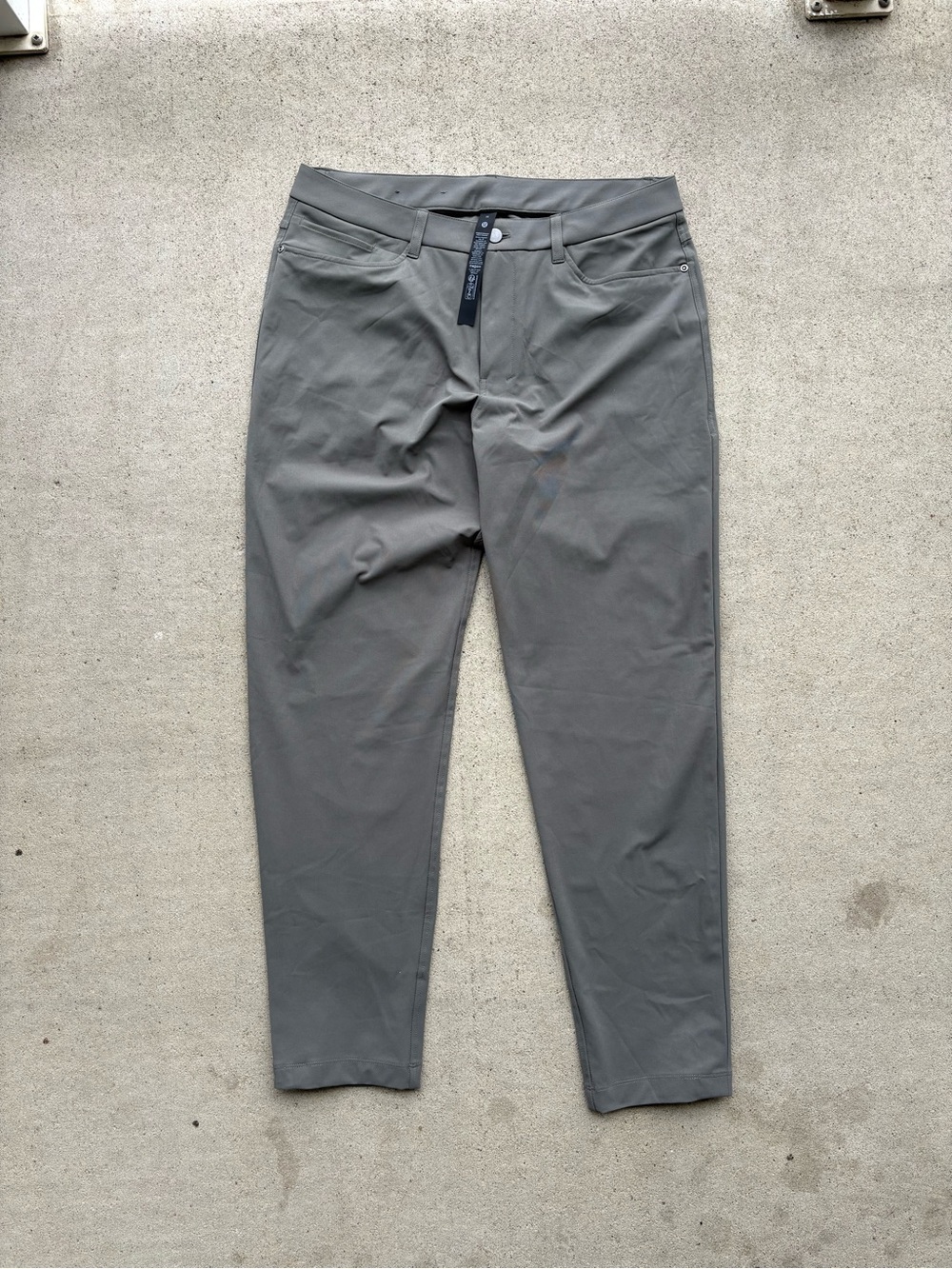 Lululemon ABC Pant Slim 5 Pocket Tech Stretch Dark Charcoal Grey Golf Mens 34x30